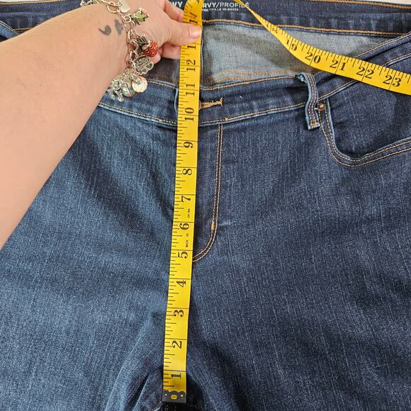 Old Navy Curvy Bootcut Jeans Womens 18 Short Dark Wash Mid-Rise Stretch Y2K - Picture 9 of 11